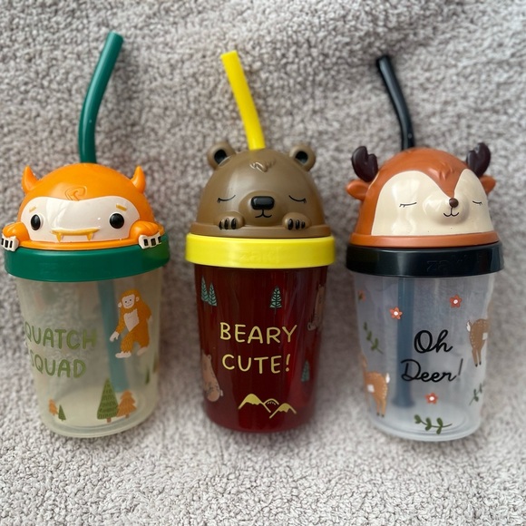 X3 Cute Animal-Themed Sippy Cups - Picture 2 of 3